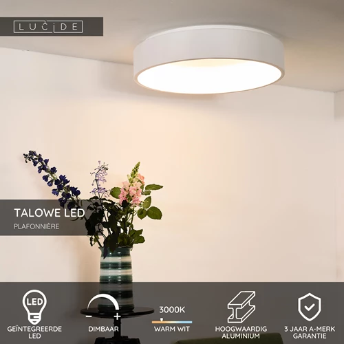 Lucide TALOWE LED - Plafonnière - Ø 60 cm - LED Dimb. - 1x42W 3000K - Wit - USP